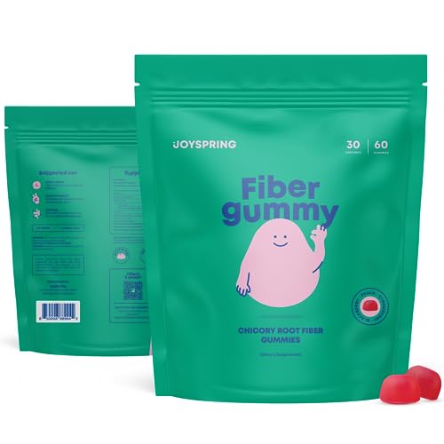 JoySpring Kids Fiber Gummies for Constipation – 5 mg Fiber Supplement for Regular Digestion – Peach, Strawberry & BlackBerry Flavored – for Kids Ages 4-11 & Adults – 60 Ct