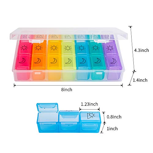 Weekly Pill Organizer 3 Times A Day – 7 Day Pill Box – Non-Bpa Food Grade Plastic – Lightweight And Travel Friendly – Ideal Pill Case For Supplements, Vitamin, Medication #TOP2