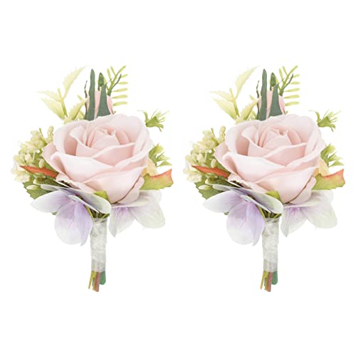 COHEALI 2pcs mariage simulation florale fleurs de marié butonniere man broche corsages Cover