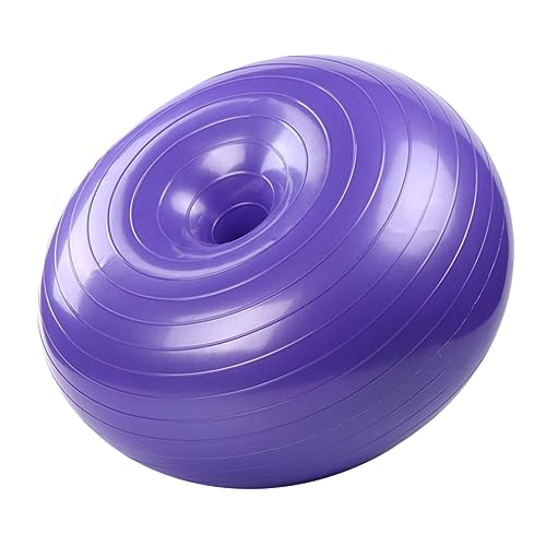 Mikikit Pelota Auxiliar De Yoga con Forma De Rosquilla, Pelota De Ejercicio A Prueba De, Pelota De para El Interior del Hogar con De Aire (púrpura)