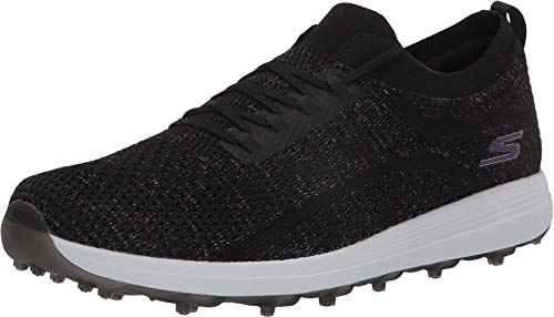 Skechers Go Golf Women's Max Golf Shoe, Black/Multi Knit, 5.5 M US