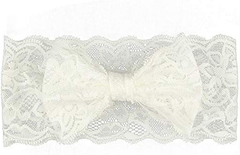 Kewl Fashion Baby Girl's Elegant Lace Bow Knot Headband for Birthday Party Photography (White)