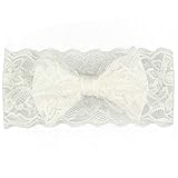 Kewl Fashion Baby Girl's Elegant Lace Bow Knot Headband for Birthday Party Photography (White)
