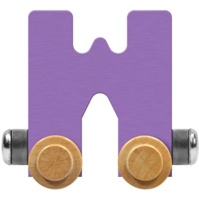 Maple Landmark NameTrain Pastel Letter Car W - Made in USA (Lavender)