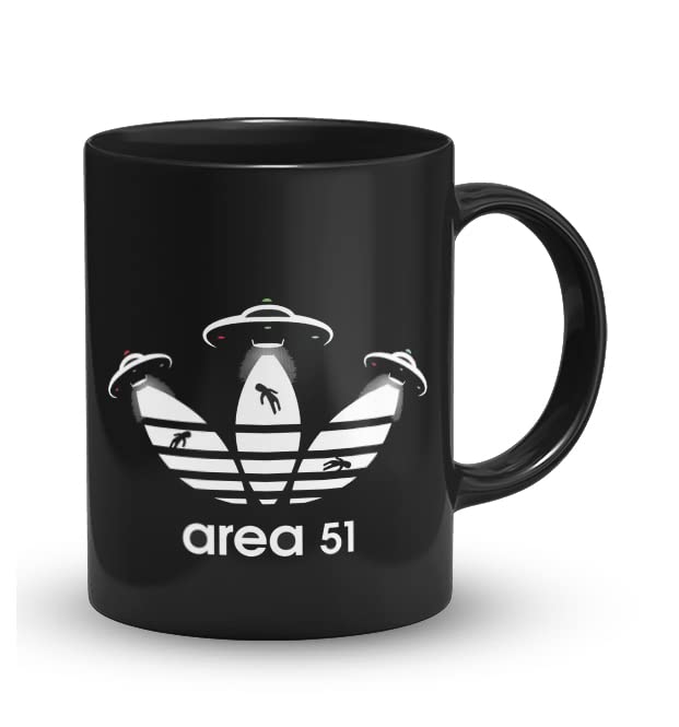 Area 51 Printed Black Mug with Print | Alien Coffee Mug 11oz | Milk Mug This Mug is Microwave and Dishwasher Safe 330ml | MUG-22