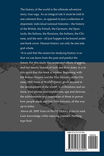 2000 Years Of World History: The History Of Human Civilization Told In One Breath, Unrestricted By National Boundaries. Written For The General ... A Must Read For Even Professional Historians. #TOP1