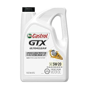 Castrol 03107 GTX ULTRACLEAN 5W-20 Motor Oil, 5 Quart