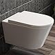 HOROW Wand WC Spülrandlos Toilettenschüssel - Hänge Toiletten mit 360° Einloch Superspin,WC Sitz mit Absenkautomatik, Weiß, 53 cm lang
