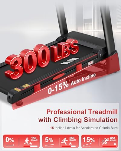 Image of HUAGEED 15% Auto Incline Treadmills for Home, 10 MPH Speed, 3.0 HP Foldable Treadmill, 18 inch Wider Belt, 36 Programs, Running Treadmills for Home with Bluetooth APP