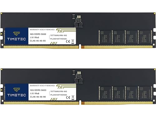 Timetec Kit de 32 GB (2 x 16 GB) DDR5 5600MHz PC5-44800 Unbuffered
