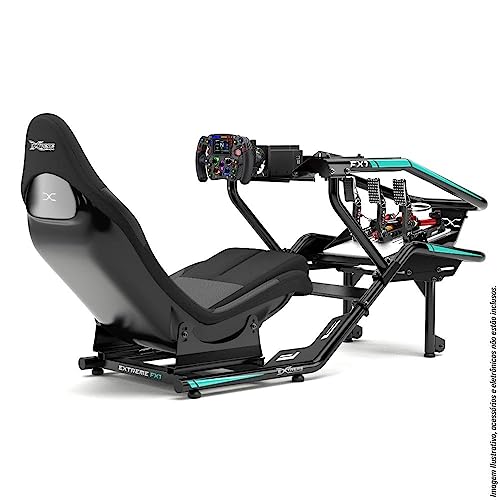 Extreme Simracing Cockpit Suporte Para Volante Estação Simples Fórmula 1 FX1Preto/Verde