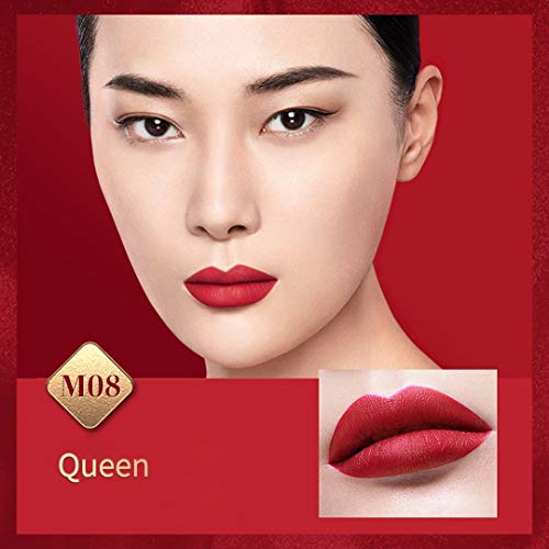 Zeesea [Palace Identity Lipstick For Women Chinese Dragon Appearance Matte Finish Lip Makeup Long Lasting High Impact Lipcolor Hydrating Lipstick (M08# Queen) #TOP2