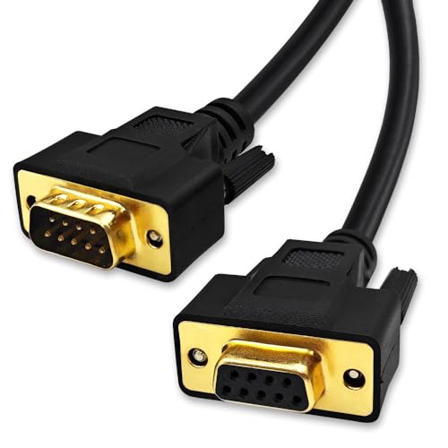XANHAM 6.6 Feet(2 Meter) DB9 Straight Through 9 Pin RS232 Serial Extension Cable Double Shielded, Metal Braided&AL-foil, Female to Male, Black, SC902S08FM by XANHAM - Used condition - US$7.36