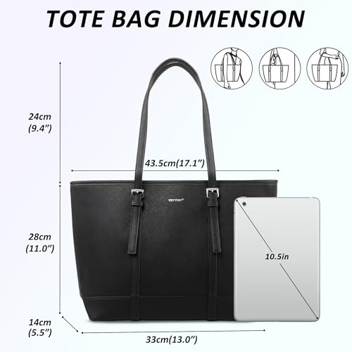 Bolso Tote para mujer de cuero vegano con compartimentos miniatura 3