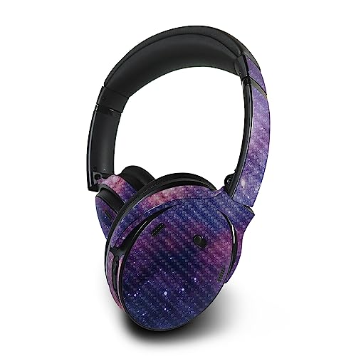 Image of MightySkins Carbon Fiber Skin Compatible with Bose QuietComfort 45 Headphones Violet Stars | Protective, Durable Textured Carbon Fiber Finish | Easy to Apply | Made in The USA