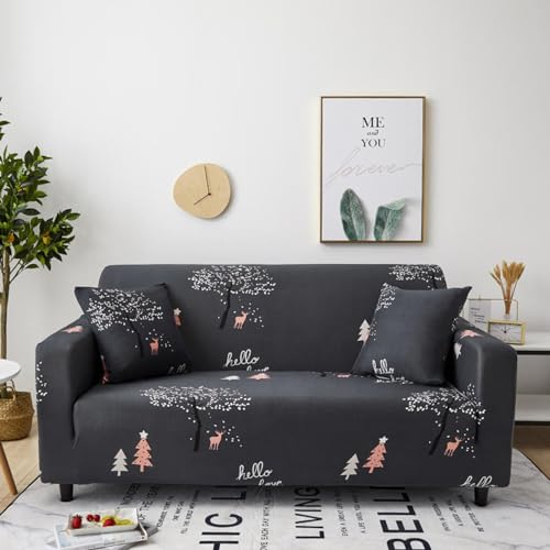 Housse de canapé en spandex extensible à motif festif de Noël