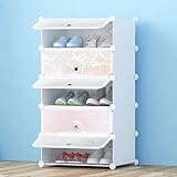 (Diseño creativo) Cada cubo admite hasta 22 libras. El cubo puede contener hasta 4 pares de zapatos para adultos, y los paneles de plástico PP impermeables y a prueba de polvo son muy duraderos para sus necesidades de almacenamiento a largo plazo. Perfecto para el vestidor de su pequeña habitación, entrada o garaje, tacones regulares para altura de piso, botas para zapatillas.