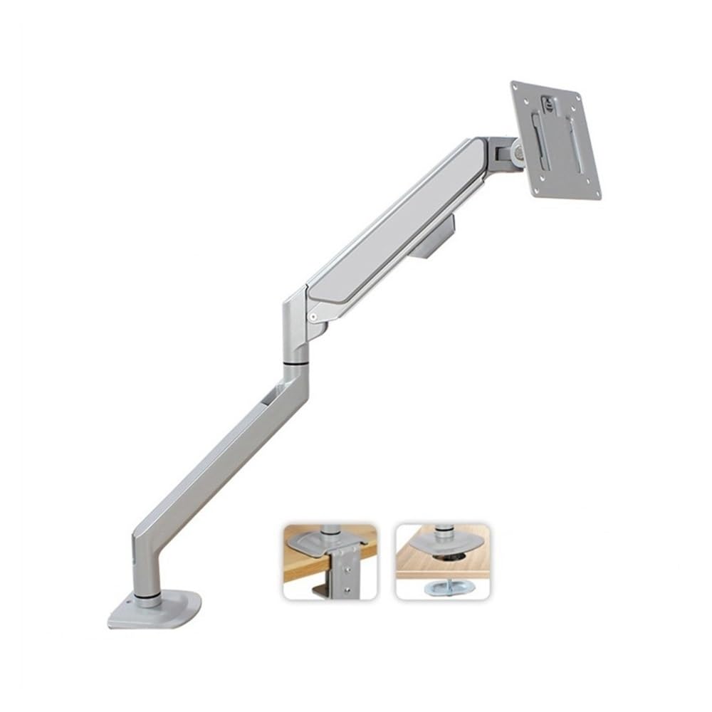 SaryEdge Height - Adjustable Monitor Stand Arm Single Monitor Arm, Gas Spring Single Monitor Mount up to 32" and 19.8 lbs, Adjustable Aluminum Monitor Arm Desk,Silver