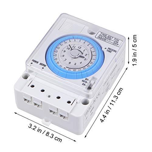 Ultechnovo Mechanical Time Control Switch 100-240 Ac Precise Timer Timing Mechan Timer Switch For Home,Kitchen,Indoor,Outdoor(White) #TOP5