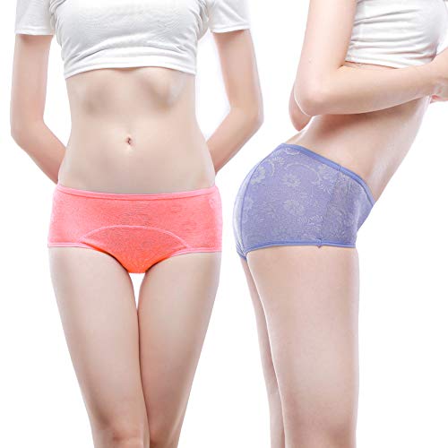 Image of YOYI FASHION Women Menstrual Period Briefs Jacquard Easy Clean Panties US Size XXS-5XL /12