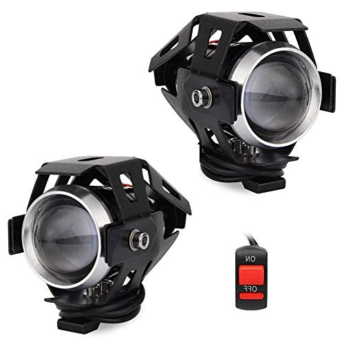 Par Farol de Milha Led U5 Moto Motocicleta Universal Branca 30w