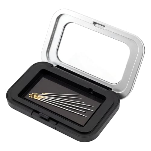 Sewing Needle Case Magnetic Needle Holder Sewings Pin Storage Organizer Box with Clear Lid Needles Keeper for Sewing, Quilting, Crafts Small