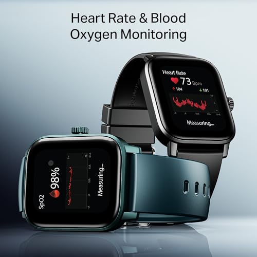 Image of Boat Wave Call 3 Smartwatch 1.83 inch HD Display with Animated Watch Faces; BT Calling, Functional Crown, Multiple Sports Modes, IP68, HR, SpO2 Monitor, Smart Watches for Men & Women (Aqua Blue)