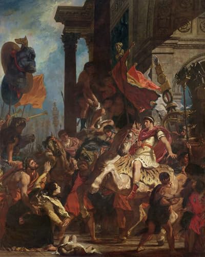 La Justice de Trajan Delacroix Toile Peinture Murale Salon 60x90cm