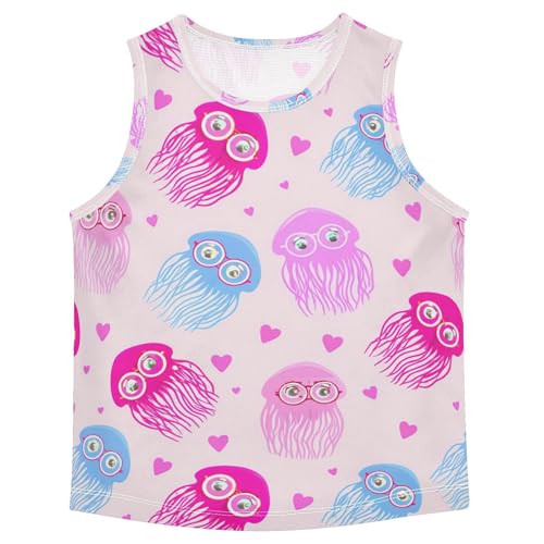 J JOYSAY Eyeglasses Jellyfish Heart Boys Tank Top Sleeveless Muscle Shirts Quick Dry Kids T-Shirts 3-15T