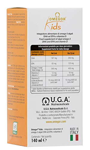 OMEGOR® Kids met plantaardige omega-3 DHA voor kinderen | 250 mg DHA en 125 mg EPA uit algenolie | Exquise emulsie van… - Image 5