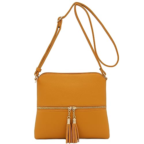 Image of Lightweight Medium Crossbody Bag with Tassel