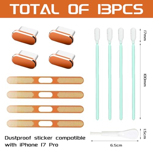 Muorruo 4 Piezas Tapón de protección contra Polvo USB C, Cubierta de Puerto de Carga Tipo C con Malla para Altavoz, Accesorio para teléfono Tapa de protección USB C, Adhesivo Compatible con iPhone - imagen 2