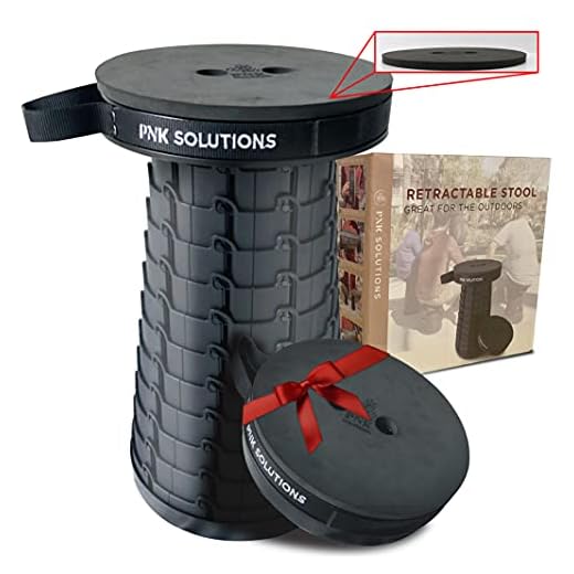 Cushioned Collapsible Stool for Adults and Kids with Plush Cushion on Sitting Stool - Adjustable and Lightweight Retractable Stool - Perfect for Camping, Fishing, Hiking, Golf, Bonfires, Local Travel