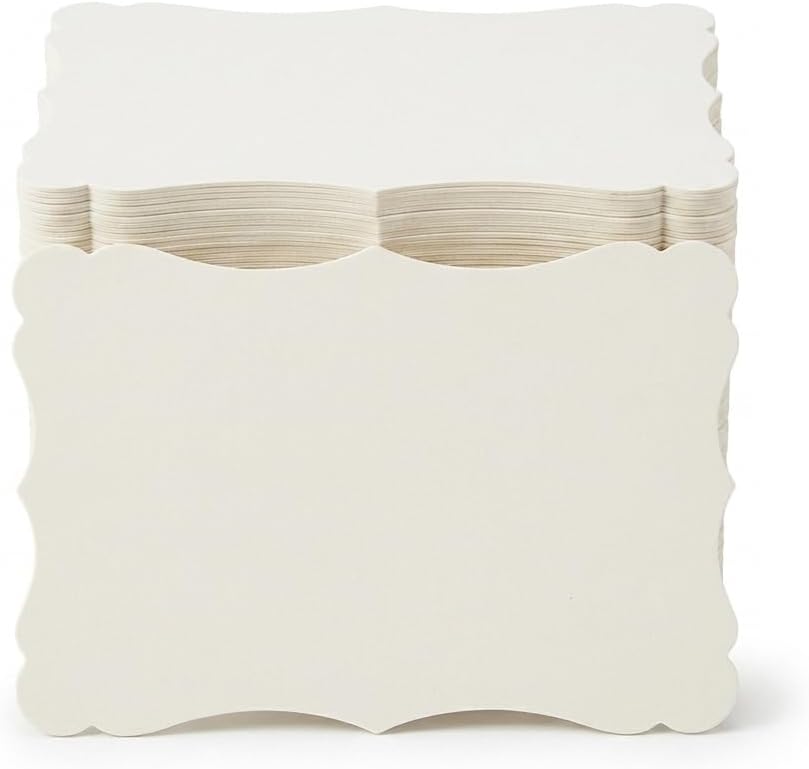 50 Pack Blank Kraft Cardstock Cards Thick Paper, 5x7 inch, Cream White