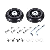 2 juegos de ruedas giratorias de goma de repuesto de 68 x 24 mm para rodamientos de maleta, 10 unidades de ajuste universal para una fácil movilidad