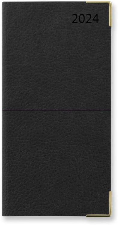Letts Connoisseur Slim two weeks to view 2024 diary - black
