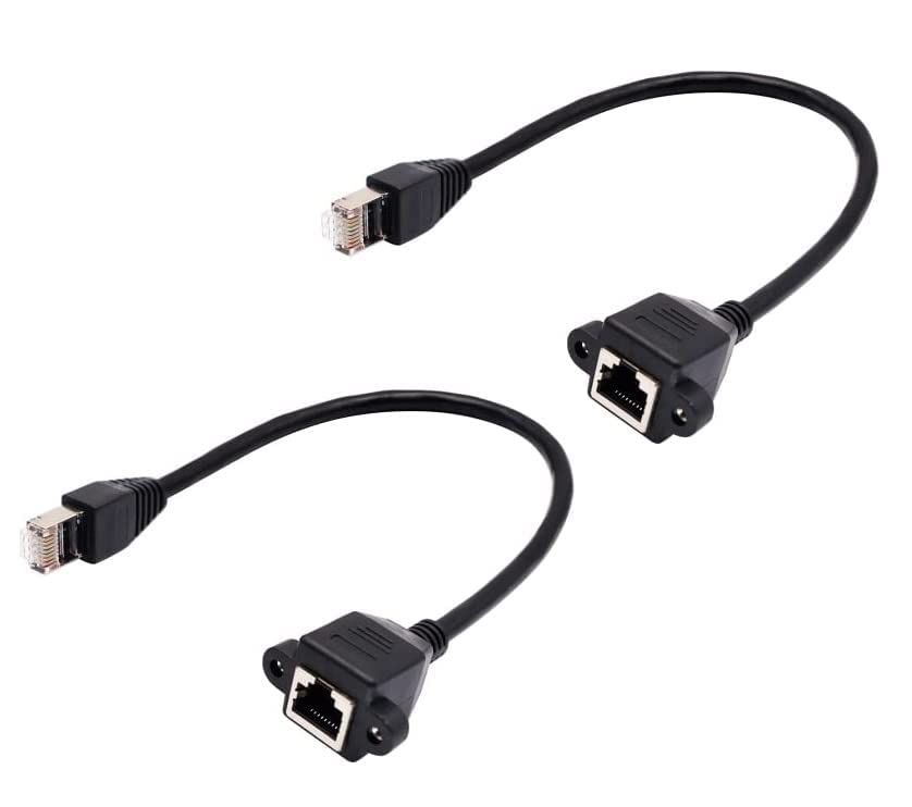 fdealz® [ 30 CM / 2 Pieces RJ45 Male to Female Extension Cable with Screw Panel Mount Extension Cable For Cat5 Cat5e Cat6 Cat6e Cat7 Network Ethernet Cable (B0BXSB95VK) Amazon Price History, Amazon Price Tracker