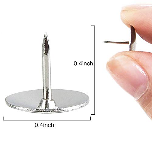 Grtard Steel Thumb Tacks 300 Pack, Thumb Tack Push Pins Silver Round Head Pins Office Thumbtack, Push Pin For Home, School, Sharp Steel Points 3/8 Inch Head, Silver #TOP5
