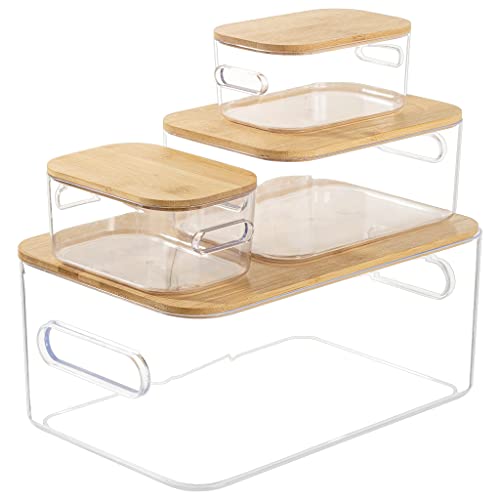 Sorbus Organizer Bins, With Eco-Friendly - Bamboo Lids, Kitchen Pantry Organization Storage Bins, For Fridge, Freezer, Food Storage, Containers For Organizing, Cabinet Organizers #TOP5