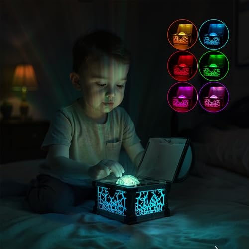 Image of L LOHAS LED Galaxy Projector Night Light, Galaxy & Northern Lights Effect | 8 Colors, Cool Pirate Treasure Nightlight with Timer & Remote Control, for Gifts Kids Boys Girls Bedroom