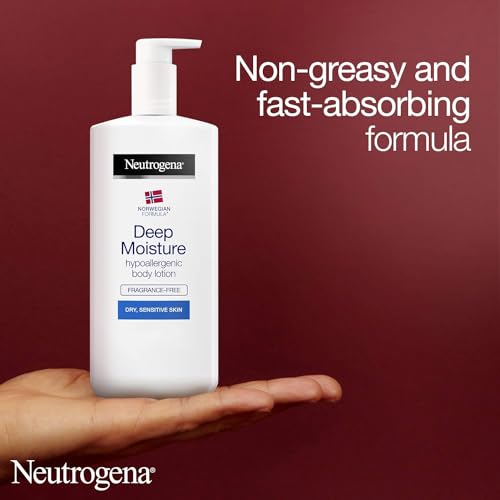 Neutrogena Norwegian Formula Deep Moisture Hypoallergenic Body Lotion (1x 400ml), Fragrance-Free Hypoallergenic Body Moisturiser for Sensitive and Dry Skin, Provides 48-Hour Moisturisation - Image 5