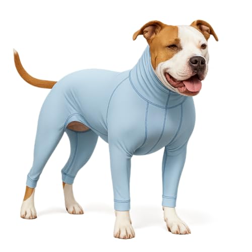 LovinPet Dog Sun Protection Shirt, 4-Way Stretch Nylon, Blue, 2XL