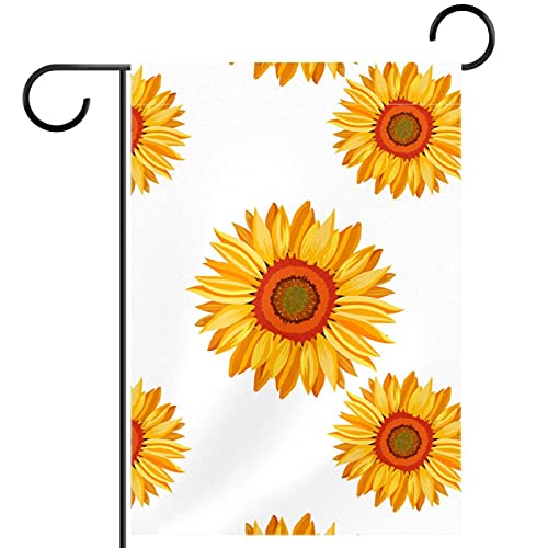 Drapeau de jardin de bienvenue tournesol en polyester pongé double face