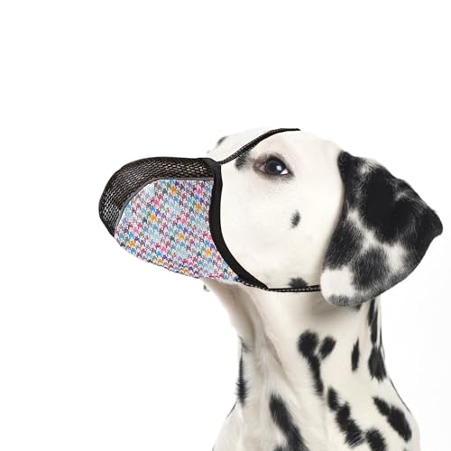 Image of Dog Muzzle for Large Dogs to Prevent Biting Chewing Barking Soft Air Mesh Muzzles Reflective Ajustable Full Coverage Dog Mouth Guard Cover for Grooming Scavenging Colour L