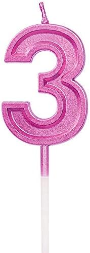 2.76'' Large Extended XXL Multi-Color Gold Glitter Happy Birthday Long Numbers Candles Cake Topper Decoration for Adults/Kids Party Wedding