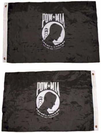 They can be used indoors or outdoors.2x3 Embroidered POWMIA Pow Mia Double Sided 220D Nylon Flag 2'x3' (Ramsons).The authentic design is based on information from official sources