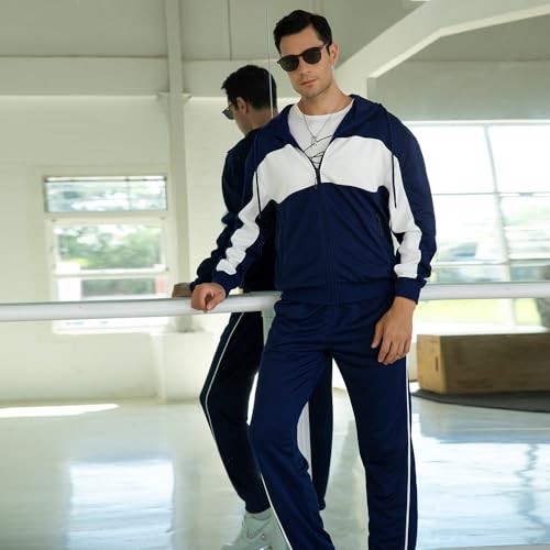 LBL Leading the Better Life Men's Casual Tracksuit Long Sleeve Sweat Suit Running Jogging Athletic Sports Set2