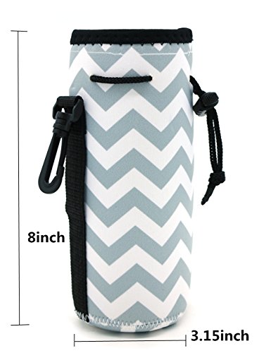Water Bottle Sleeve, Carrier Cover Neoprene Water Bottle Drawstring Insulator Cooler Sleeve bag