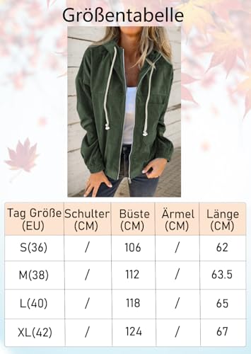 YUTILA Cord Jack Damen frühling Herbst Übergangsjacke