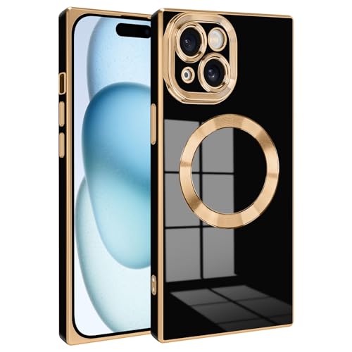Coque magnétique pour iPhone 15 contre les rayures grâce au TPU souple antichoc à bords carrés